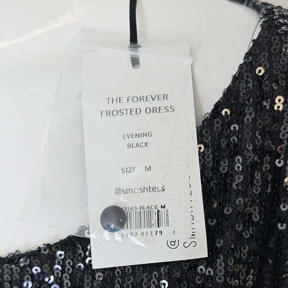 Smash  + Tess The Forever Frosted Dress Black Size Medium Allover Sequin NWT - Picture 3 of 11